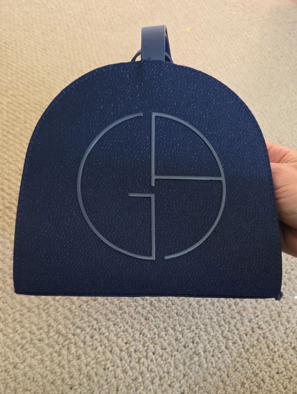 Giorgio Armani Beauty Navy Denim Cosmetic Bag, GA Logo Pouch